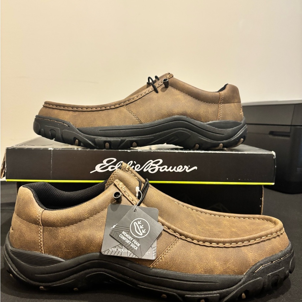 Eddie Bauer Brown Loafers with Moccasin Toe and Durable Sole